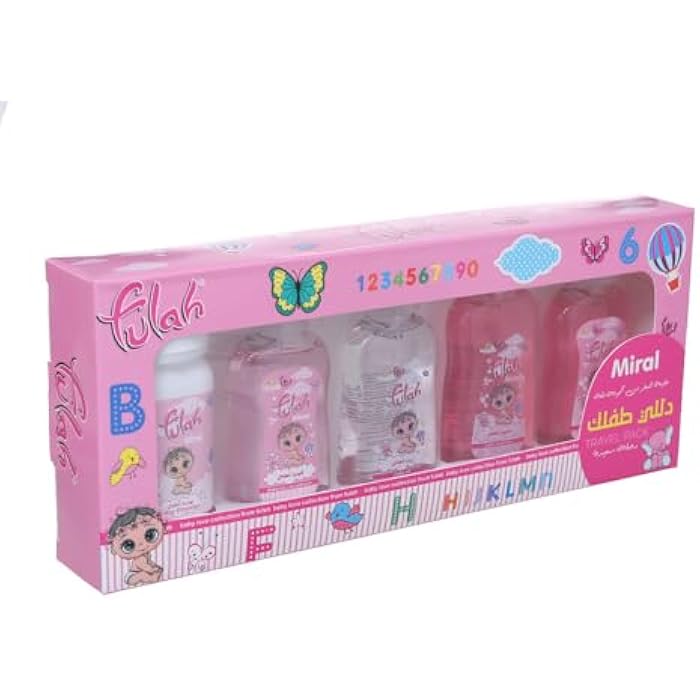 Baby Skin & Hair Care Set (Shampoo + Conditioner + Powder + Oil + Lotion), Pink DR-A-623 - Image 1